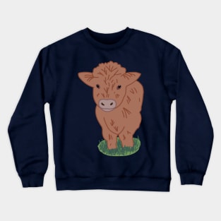 Brown Aesthetic Cow Crewneck Sweatshirt